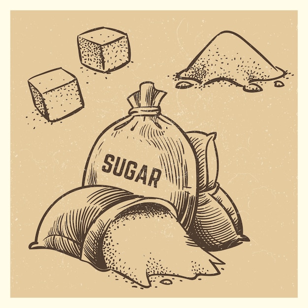 砂糖落書きコレクション スケッチ砂糖イラスト プレミアムベクター