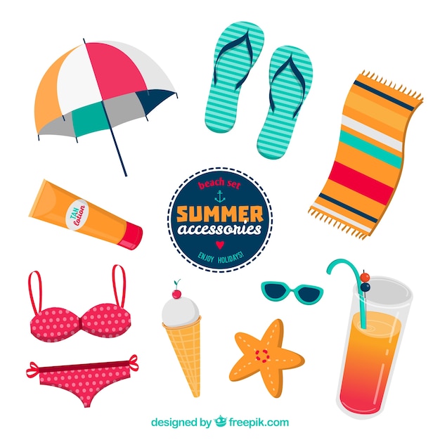 Summer Accessories Free Vector