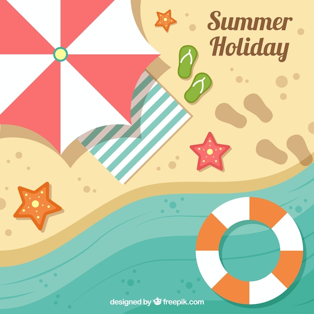 Summer background with beach elements