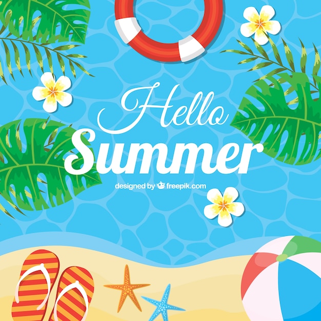 Free Vector | Summer background with beach elements