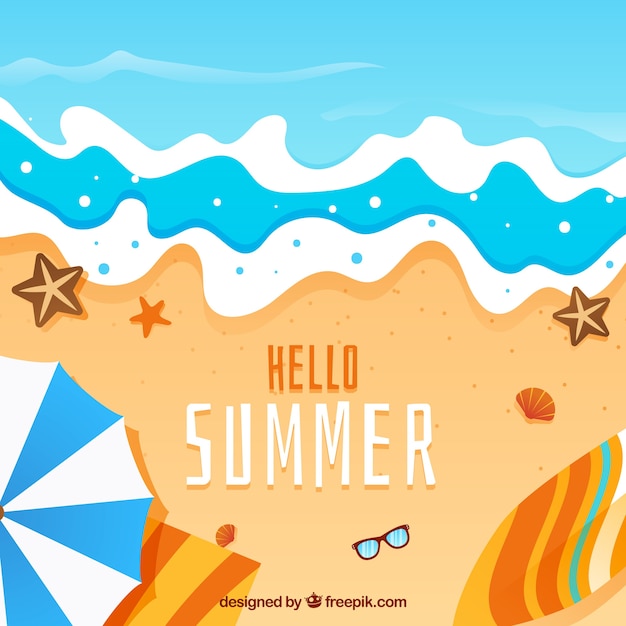 Free Vector | Summer background with beach elements