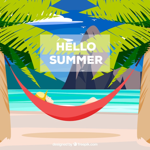 Summer background with beach view