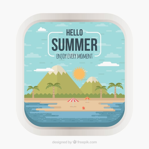 Summer background with beach view