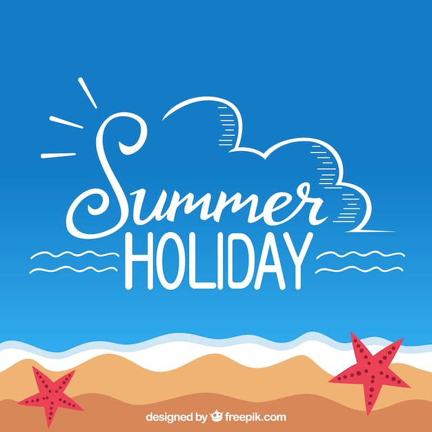 Download Summer background with lettering | Free Vector