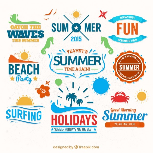 Free Vector | Summer badge collection