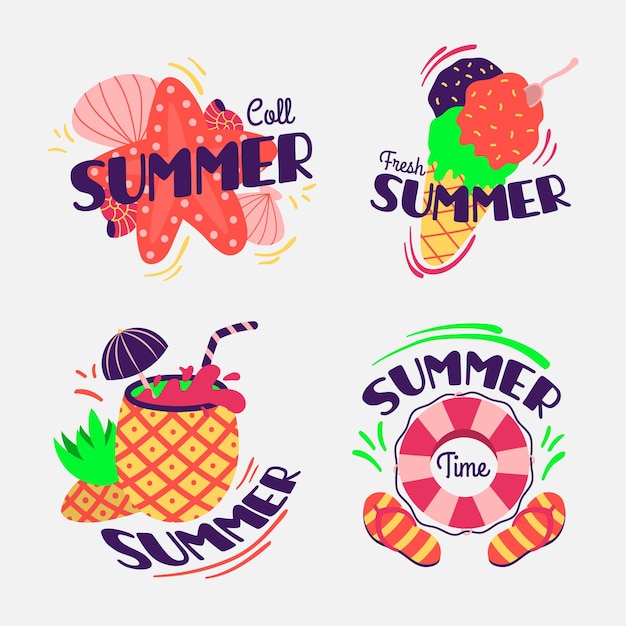 Download Free Vector | Summer badges pack