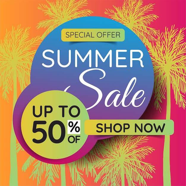 Premium Vector | Summer banner tropical leaves suitable for social ...