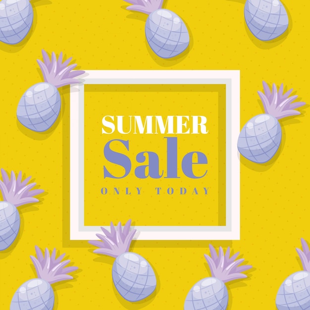 Download Summer banner with pineapples | Premium Vector