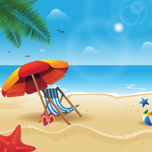 Premium Vector | Summer beach background