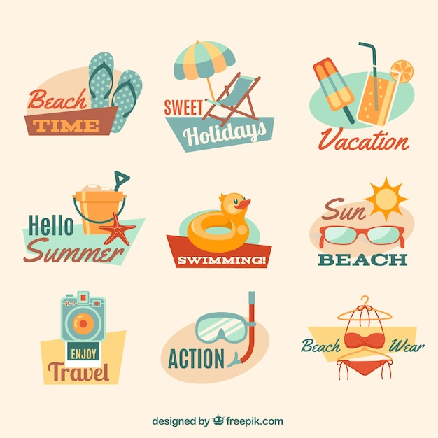 Free Vector | Summer beach badges