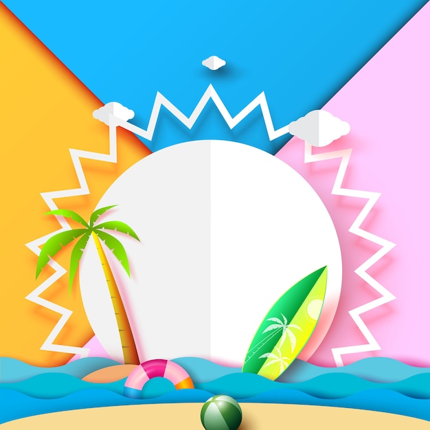 Premium Vector | Summer beach banner background concept design