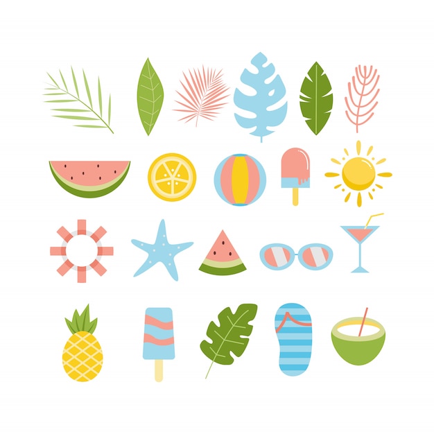 Premium Vector | The summer beach element illustration