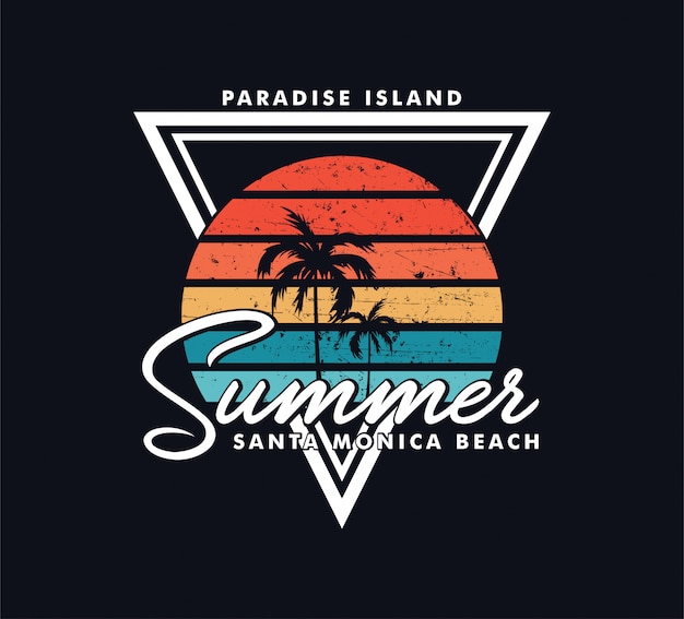 Summer beach island Premium Vector