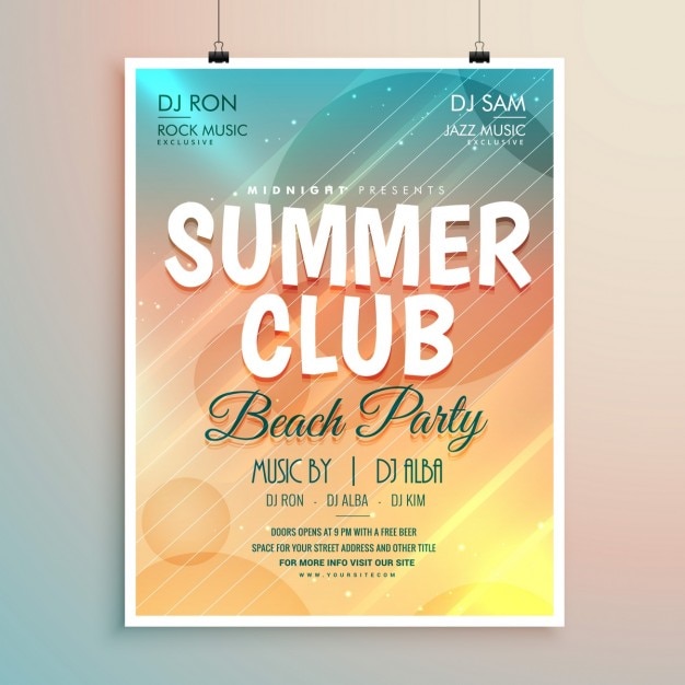 Summer beach party banner flyer template\
design