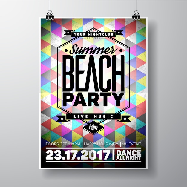 Download Free Summer Beach Party Geometric Poster Design Free Vector Use our free logo maker to create a logo and build your brand. Put your logo on business cards, promotional products, or your website for brand visibility.