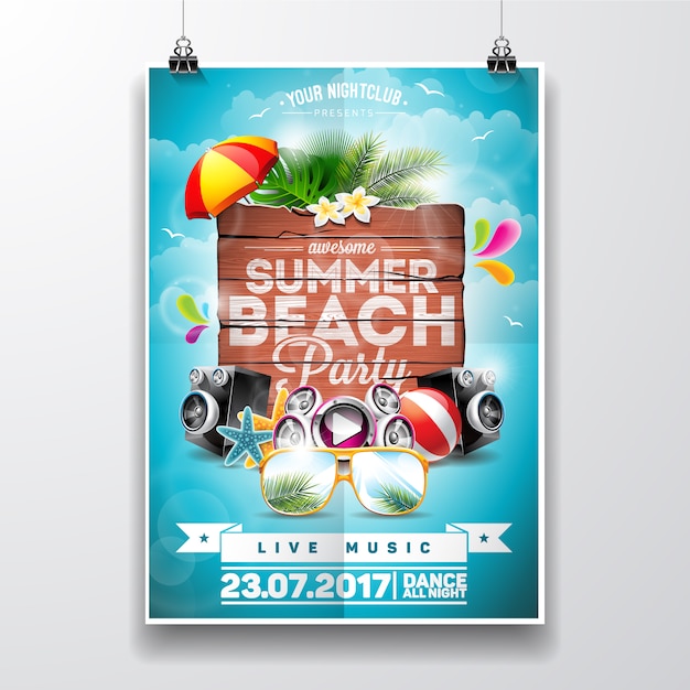 Summer beach party poster