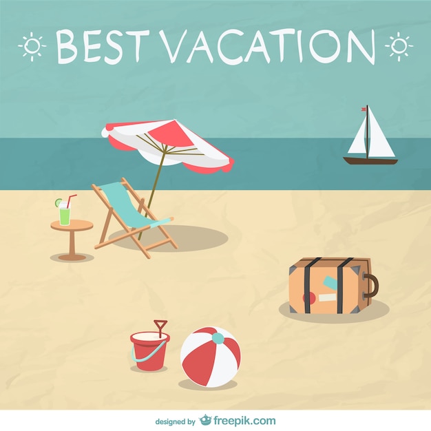 Summer beach vacation illustration