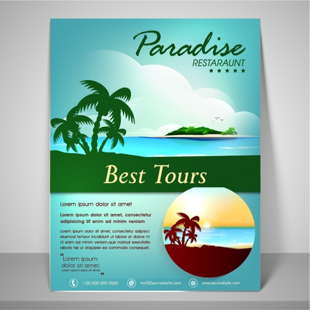 Premium Vector | Summer brochure with idyllic island