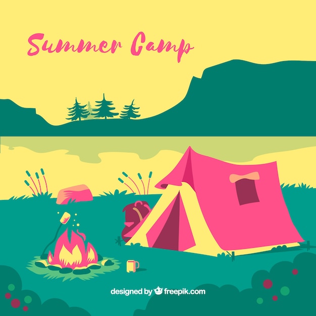 Summer Camp Background | Free Vector