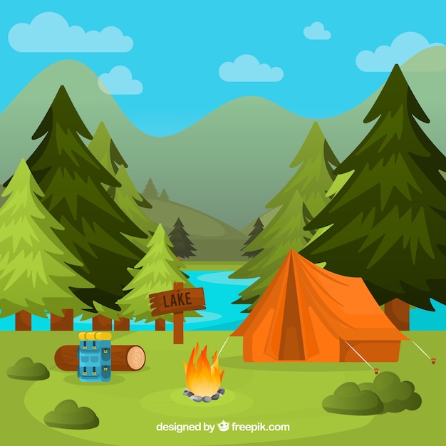 Download Free Vector | Summer camp background