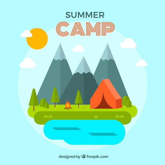 Download Free Vector | Summer camp background