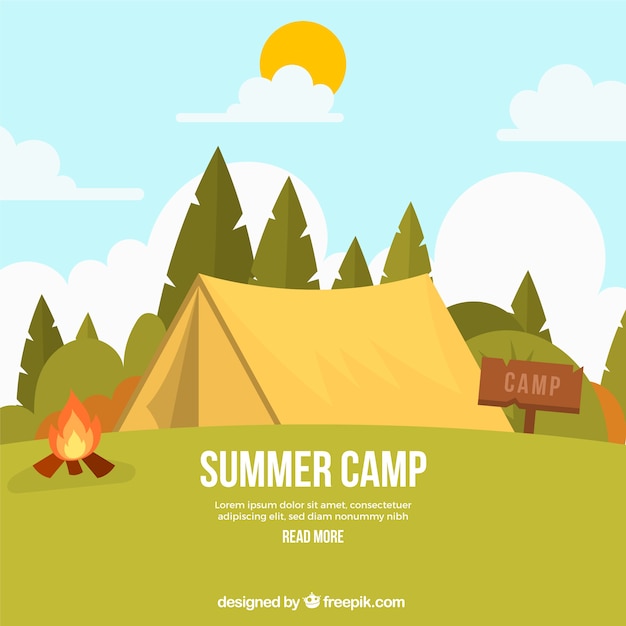 Free Vector | Summer camp background