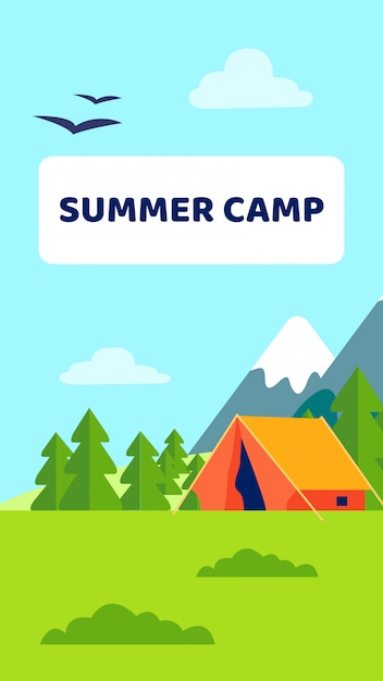 Download Premium Vector | Summer camp flyer