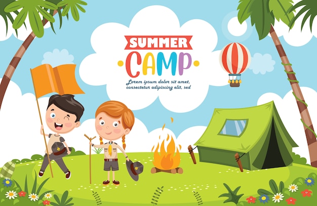 Download Premium Vector | Summer camp kids