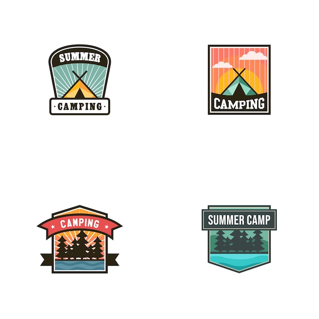 Download Summer camp vintage logo vector template | Premium Vector