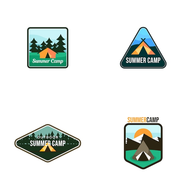 Download Summer camp vintage logo vector template | Premium Vector