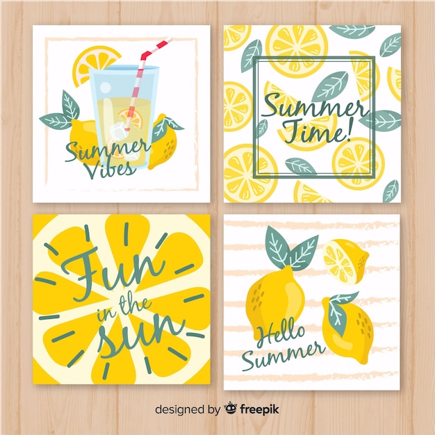 Summer card collection | Free Vector
