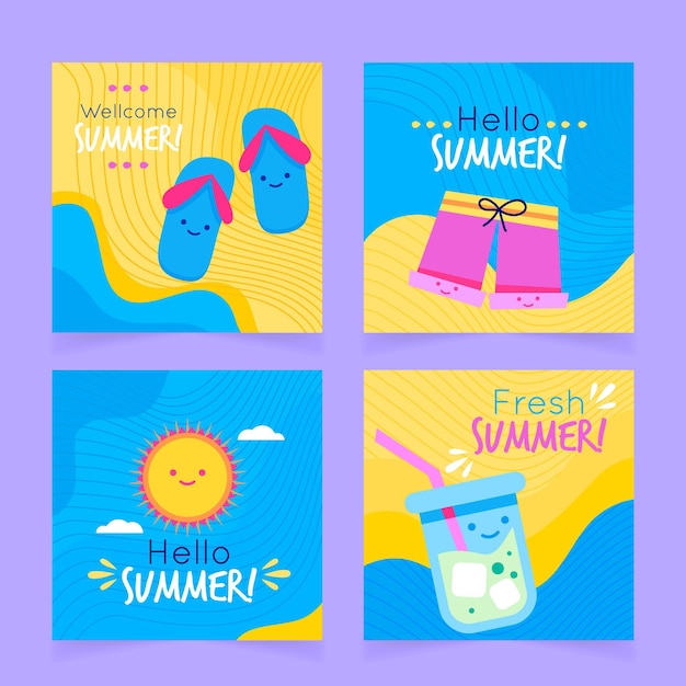 summer-card-template-free-vector
