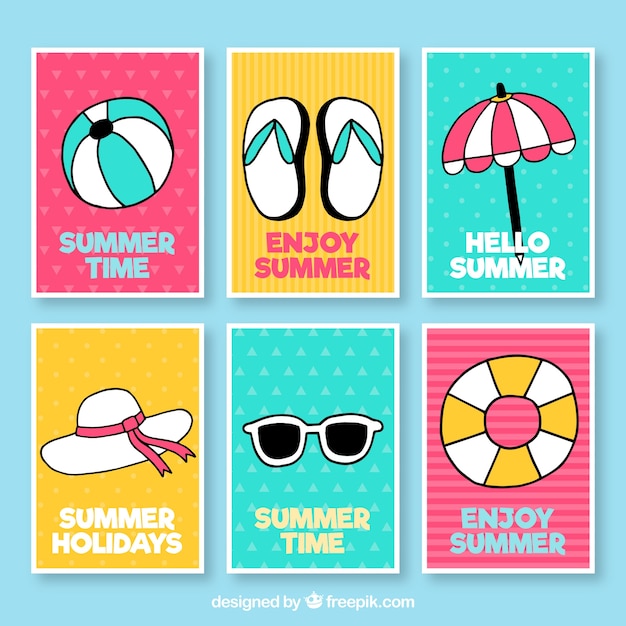 free-vector-summer-cards-collection