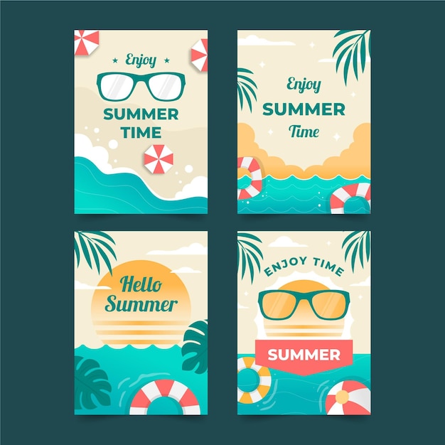 free-vector-summer-cards-template-design