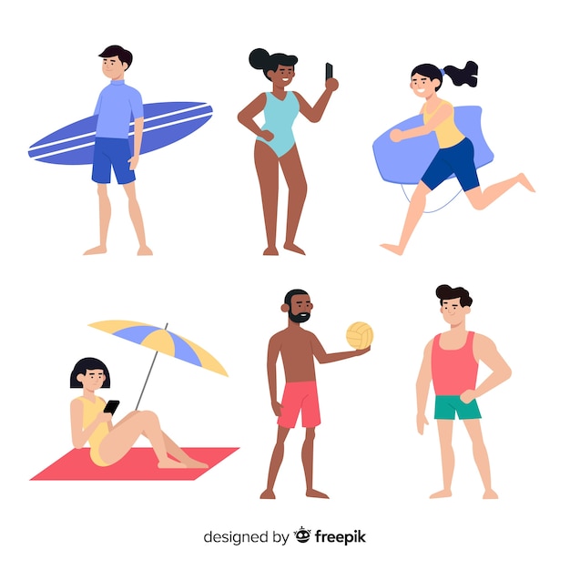 Download Free Vector Summer Characters Collection