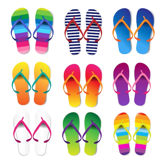 colourful flip flops