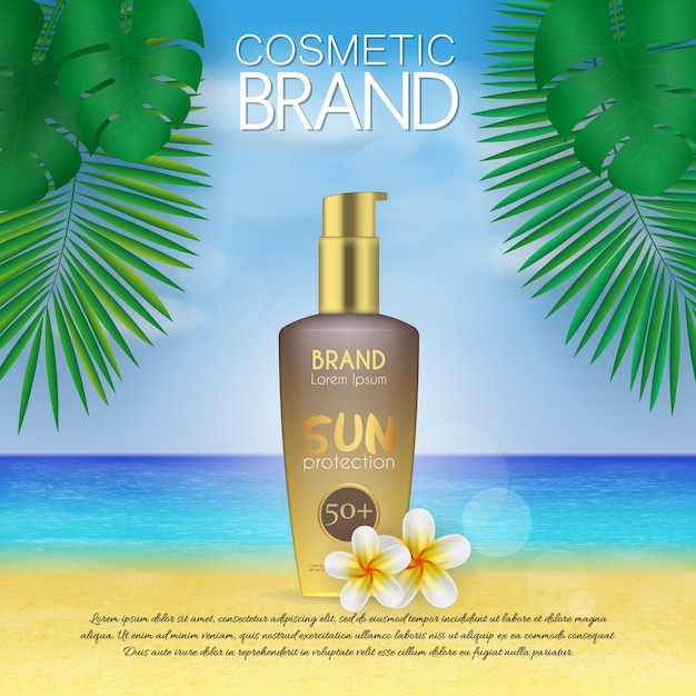 Premium Vector | Summer cosmetic design template