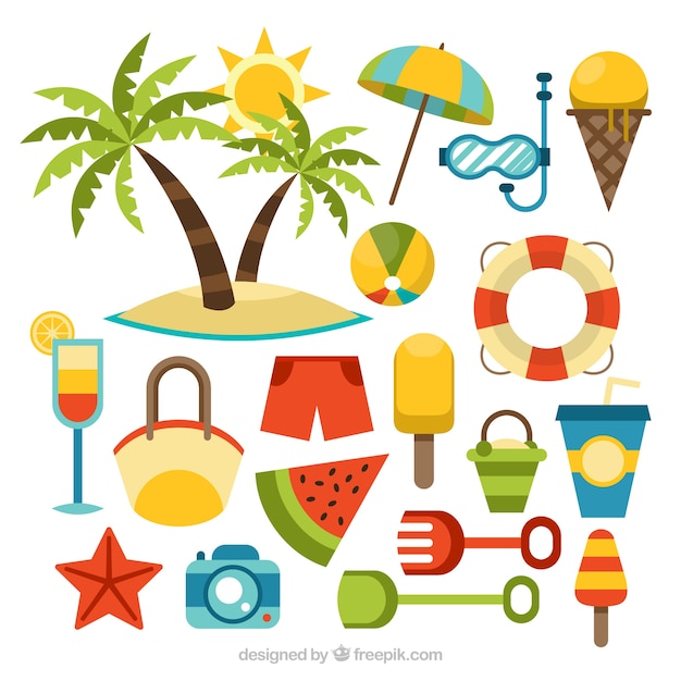 Free Vector | Summer element collection