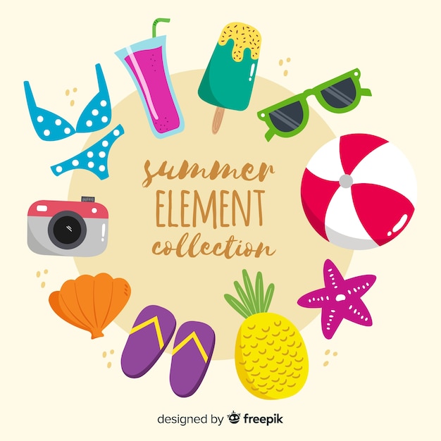 Free Vector | Summer element collection