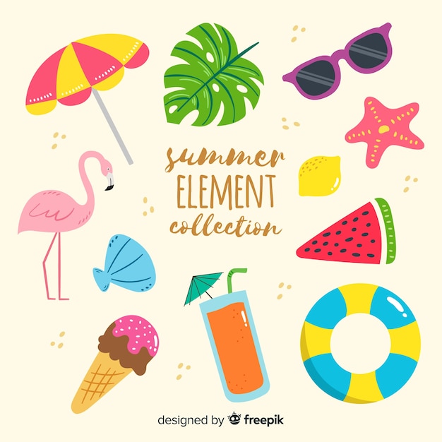 Free Vector | Summer element collection