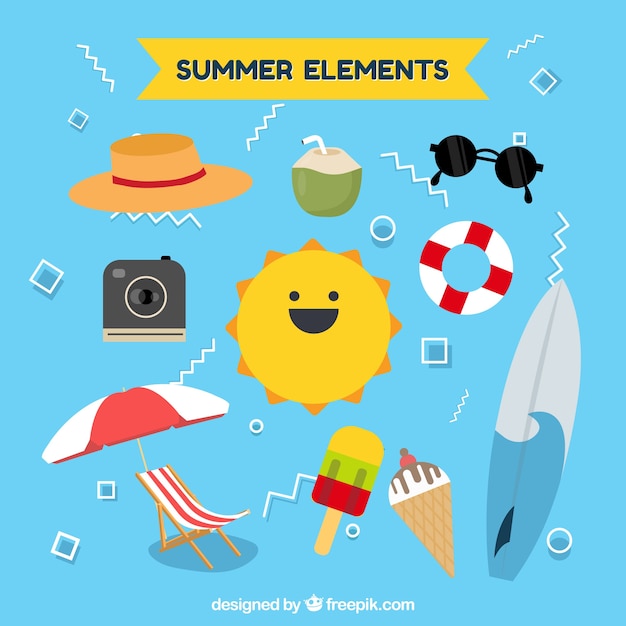 Free Vector | Summer elements collection