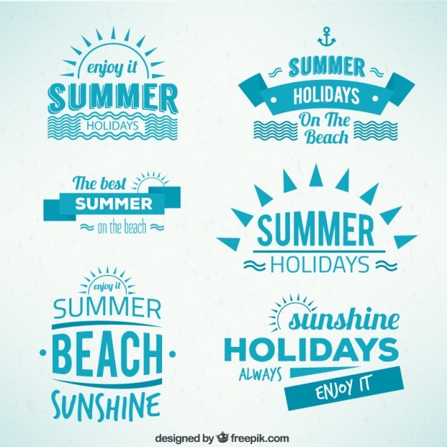 Download Free Vector | Summer holidays badges