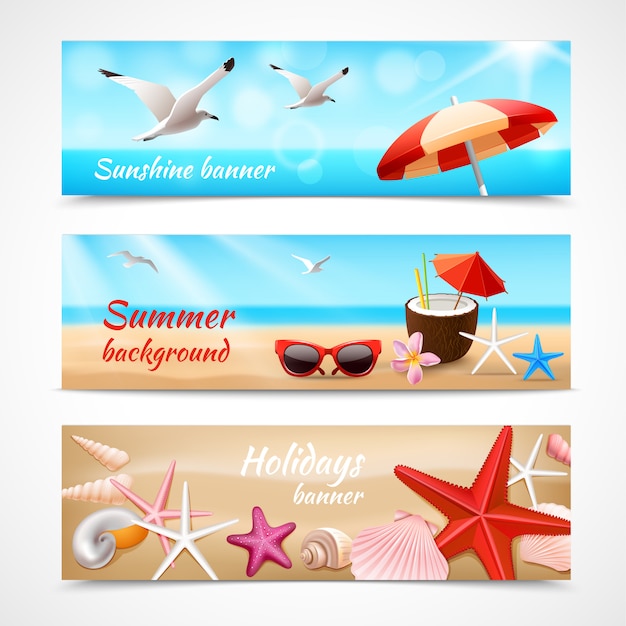 Free Vector | Summer holidays banner