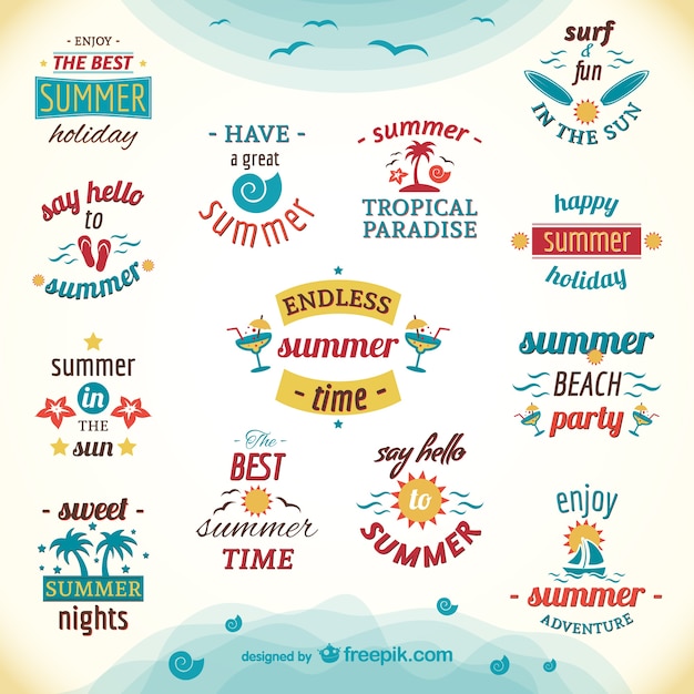 Summer holidays labels