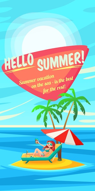 Summer holidays poster. | Premium Vector