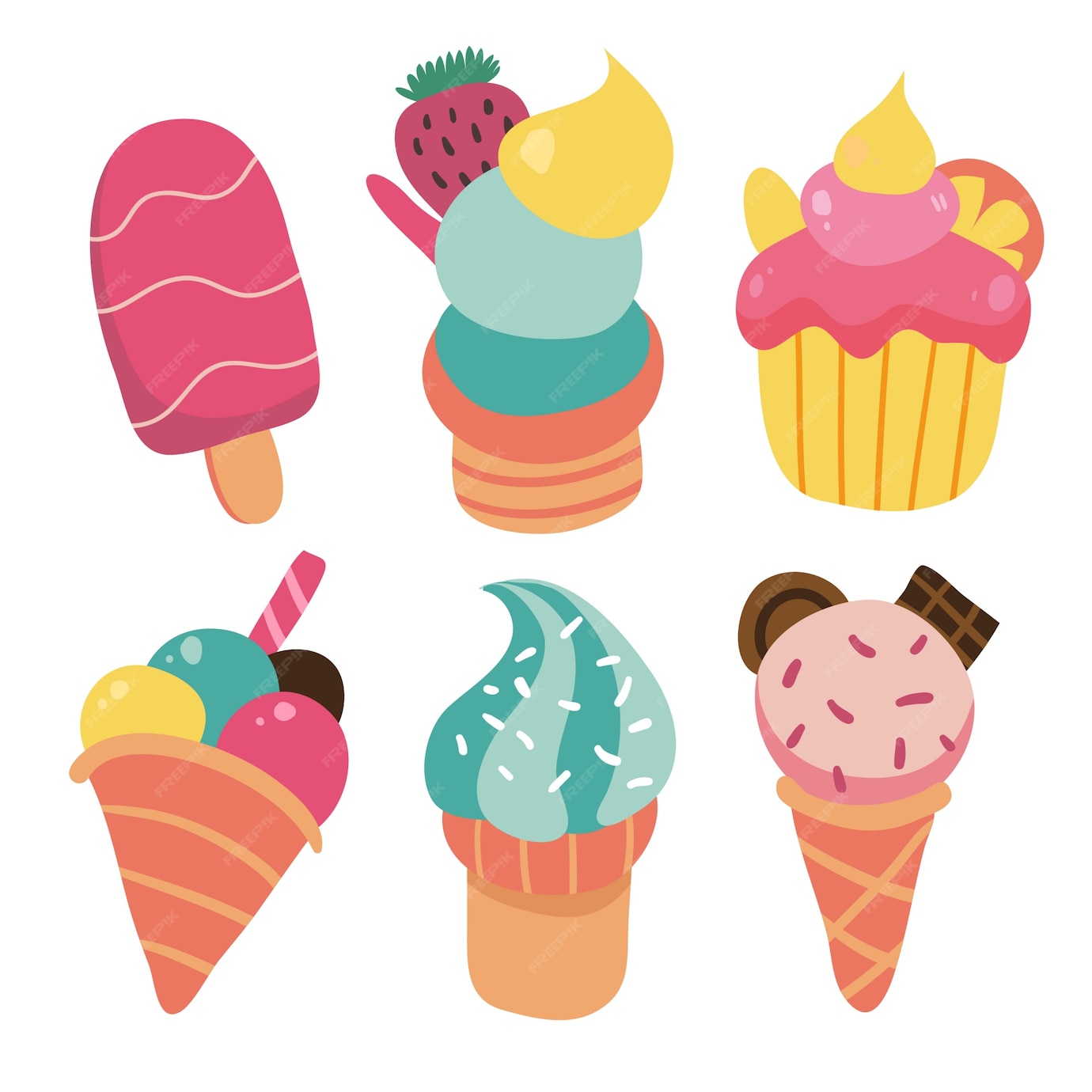 Premium Vector | Summer ice cream collection