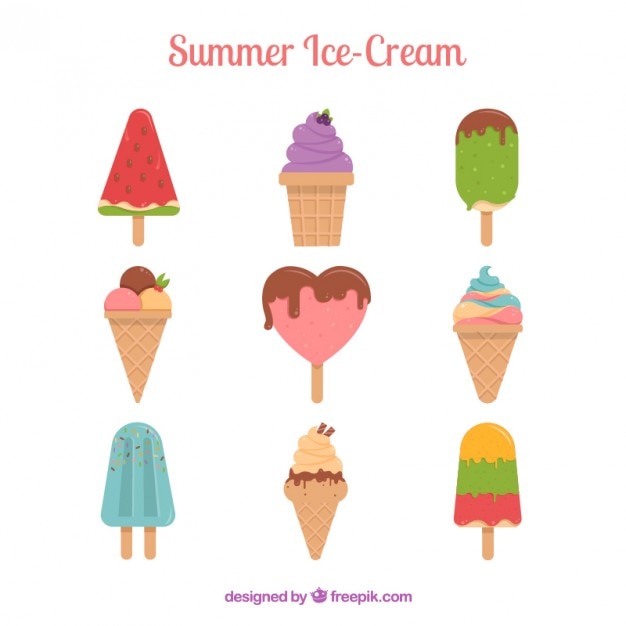 Summer ice cream collection Vector | Free Download