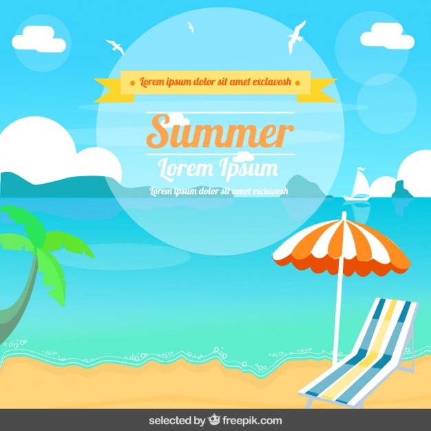 Summer illustration in flat design Vector | Free Download