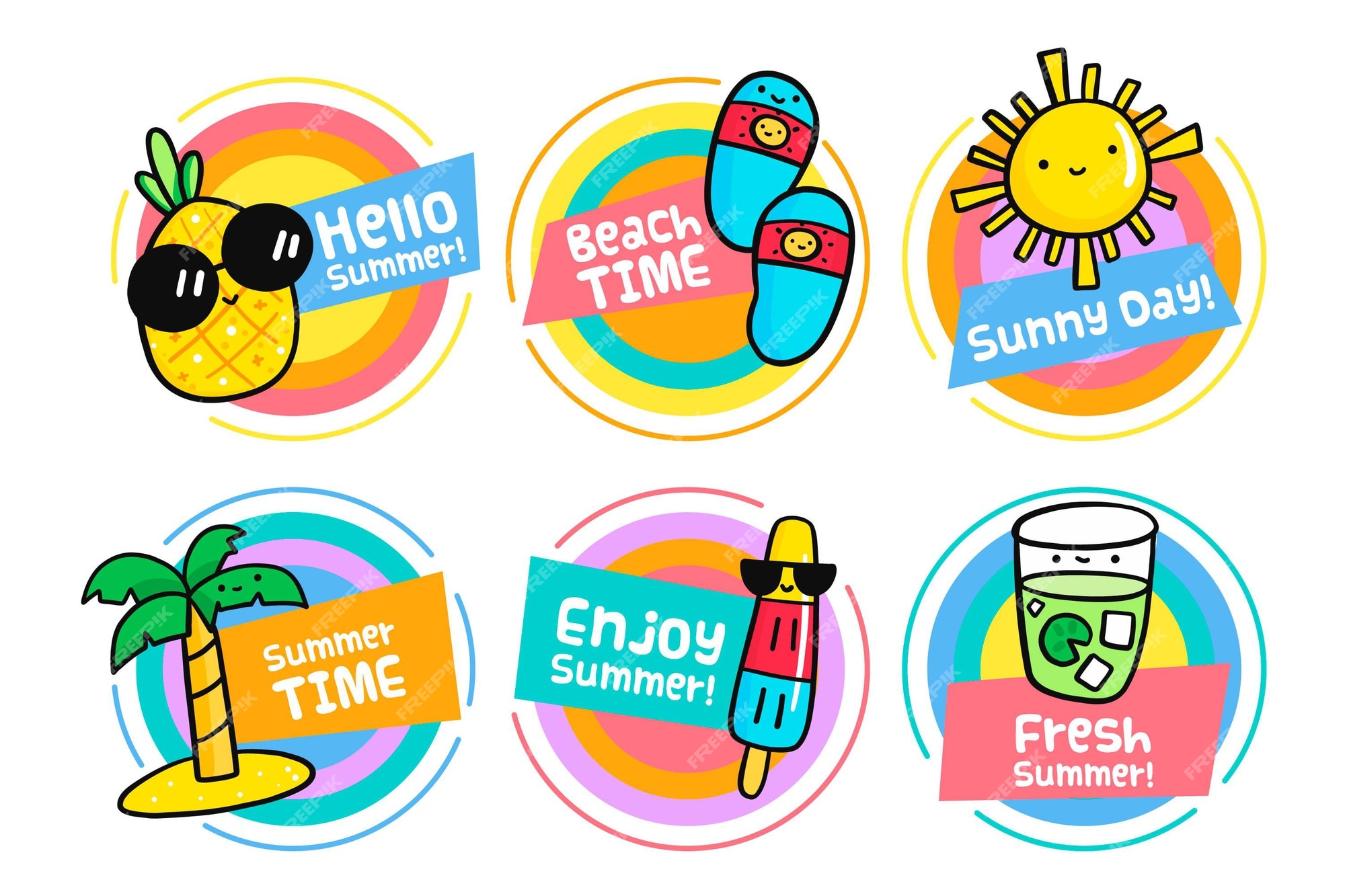 Free Vector | Summer labels collection