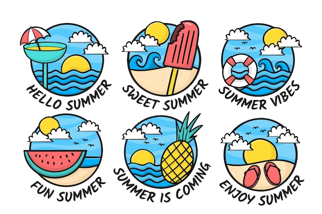 Free Vector | Summer labels collection